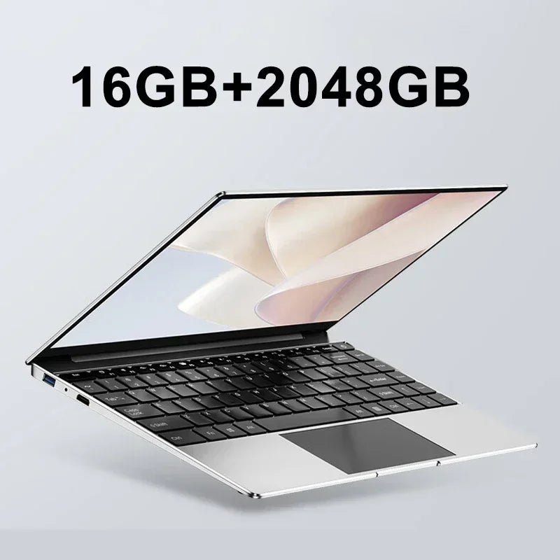 14.1" Ultra Slim Laptop, 16GB RAM, 2TB SSD, Intel N3700, FHD Display, Win 11 Pro