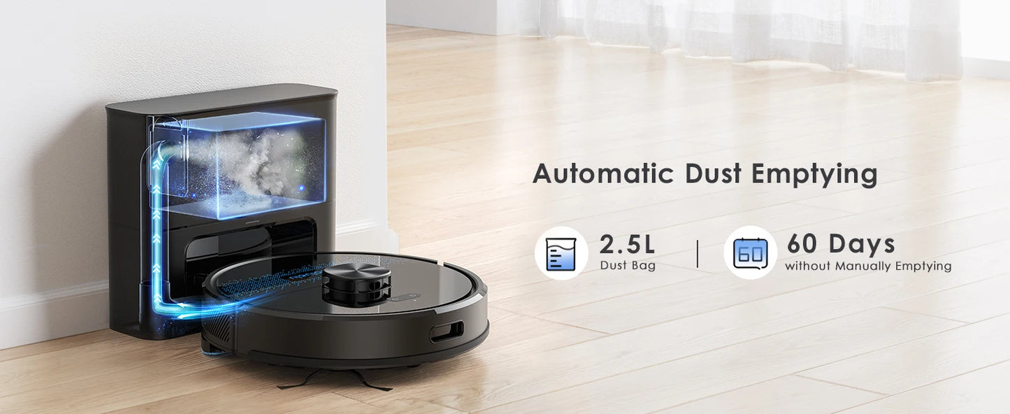 Lubluelu SL60 Ultra 3-in-1 Robot Vacuum Mop, 5000Pa Suction, Tackles Pet Hair