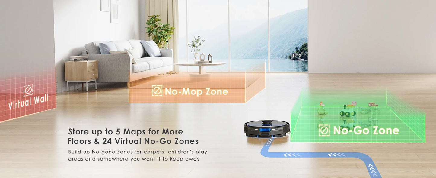 Lubluelu SL60 Ultra 3-in-1 Robot Vacuum Mop, 5000Pa Suction, Tackles Pet Hair