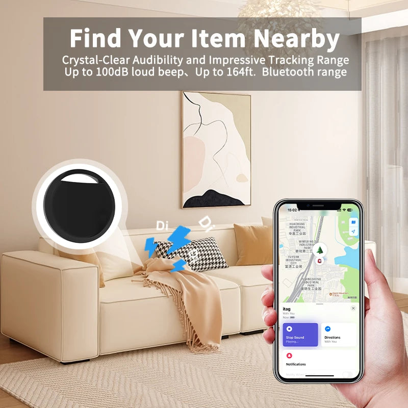 GPS Tracker Compatible with Apple Devices via Find My