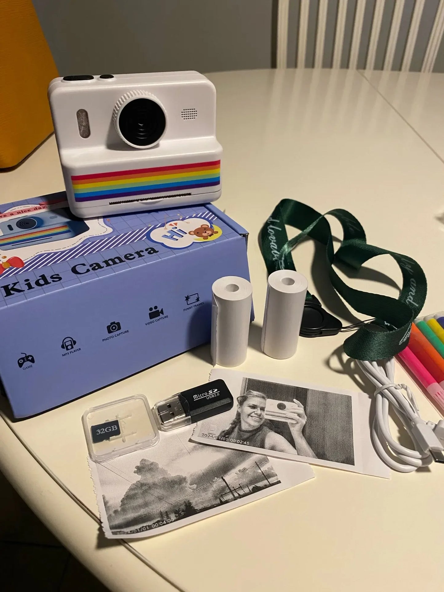 Kids Digital Camera with 2.8" HD, Instant Thermal Print, Mini, Portable
