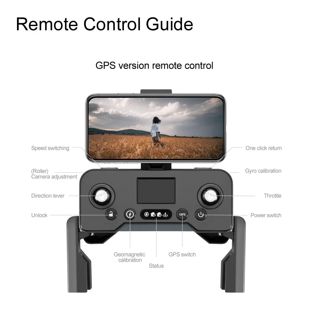 V168 PRO 8K GPS Drone HD Cam FPV 5G WiFi Foldable RC with Obstacle Avoid.