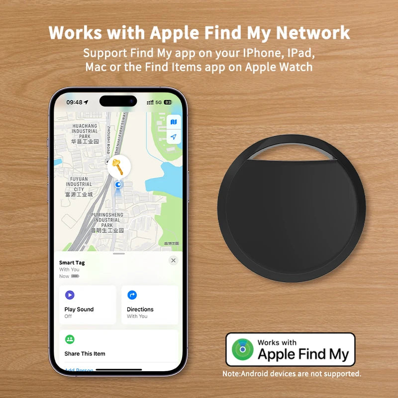 GPS Tracker Compatible with Apple Devices via Find My