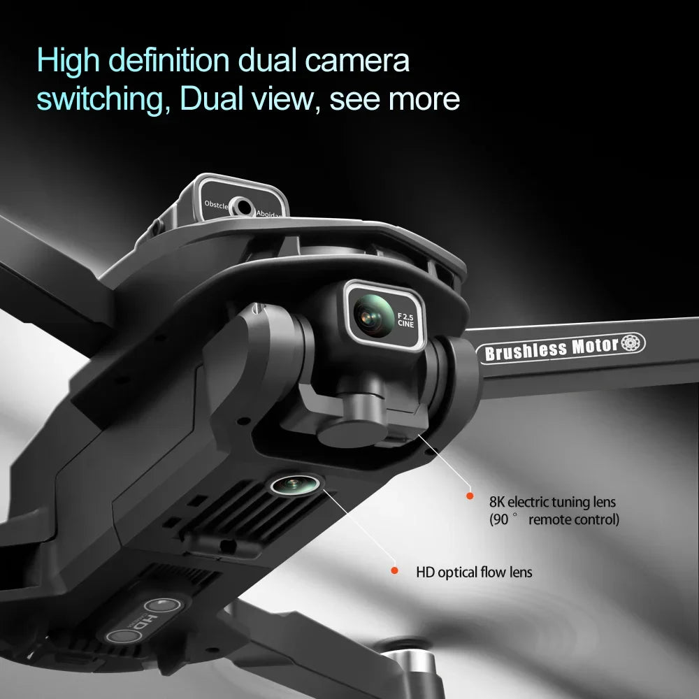 V168 PRO 8K GPS Drone HD Cam FPV 5G WiFi Foldable RC with Obstacle Avoid.