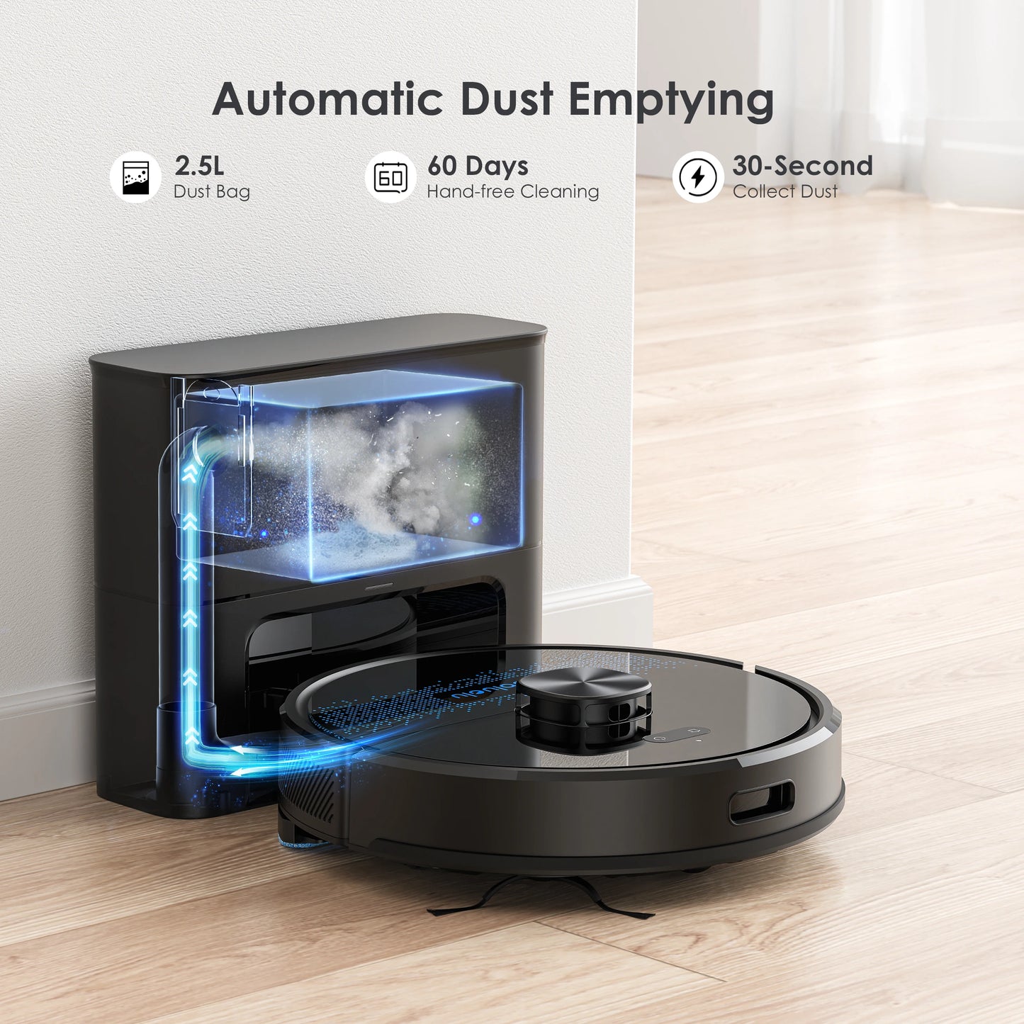 Lubluelu SL60 Ultra 3-in-1 Robot Vacuum Mop, 5000Pa Suction, Tackles Pet Hair