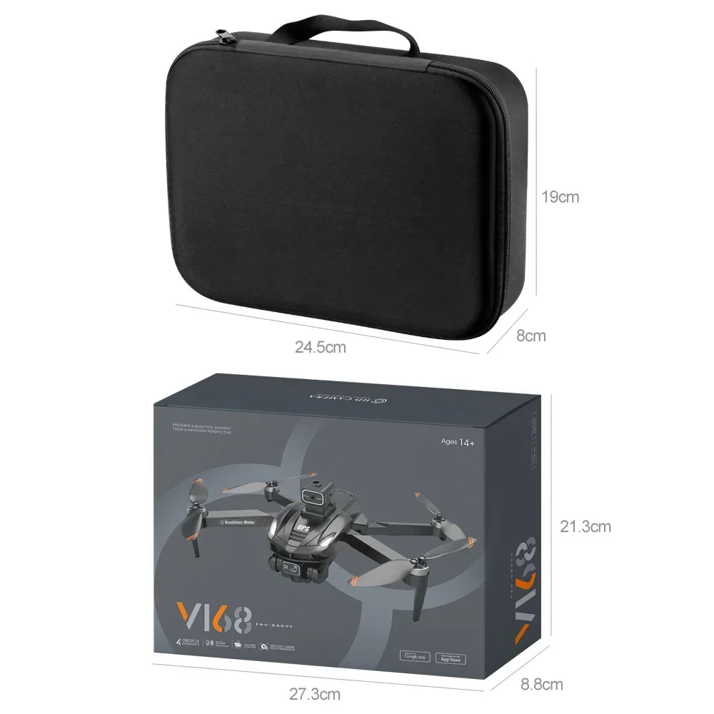 V168 PRO 8K GPS Drone HD Cam FPV 5G WiFi Foldable RC with Obstacle Avoid.