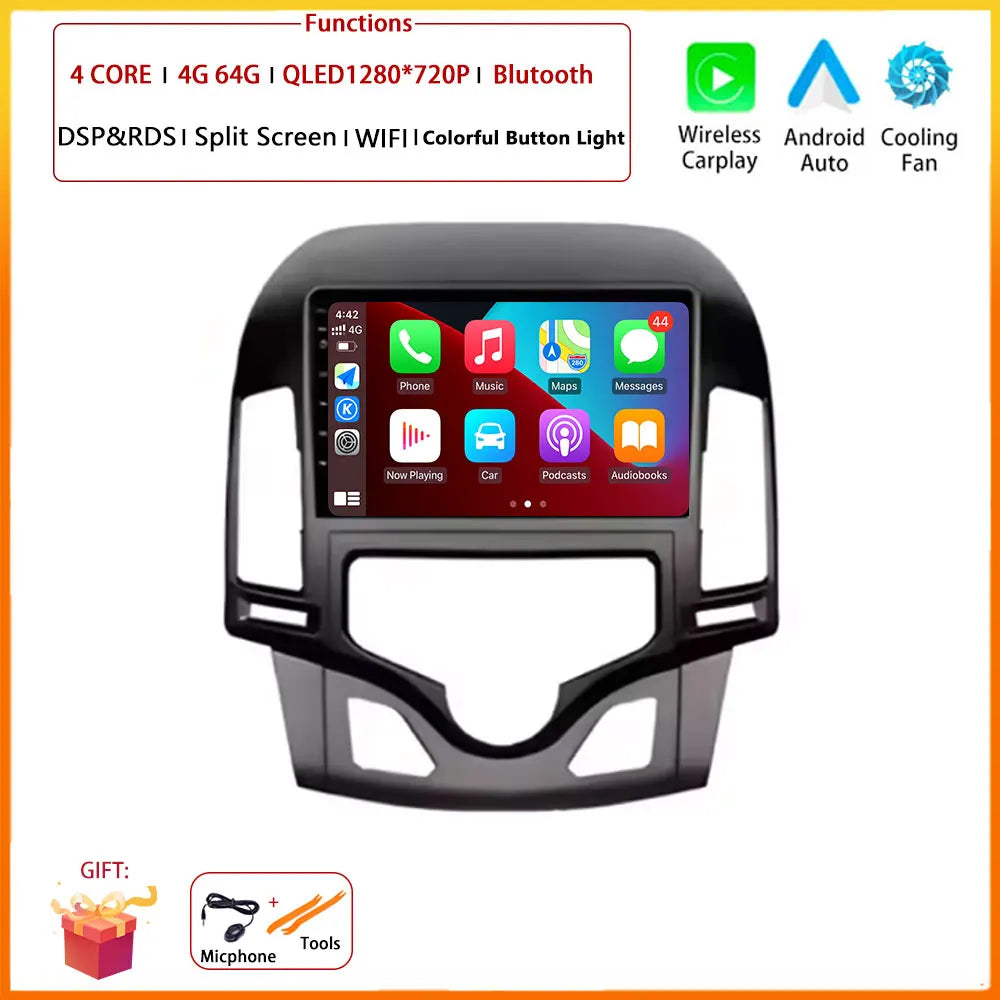 Android 14 Multimedia Car Stereo with DSP, Wi-Fi, and GPS for Hyundai i30 (2006–2011)