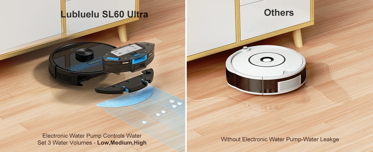 Lubluelu SL60 Ultra 3-in-1 Robot Vacuum Mop, 5000Pa Suction, Tackles Pet Hair