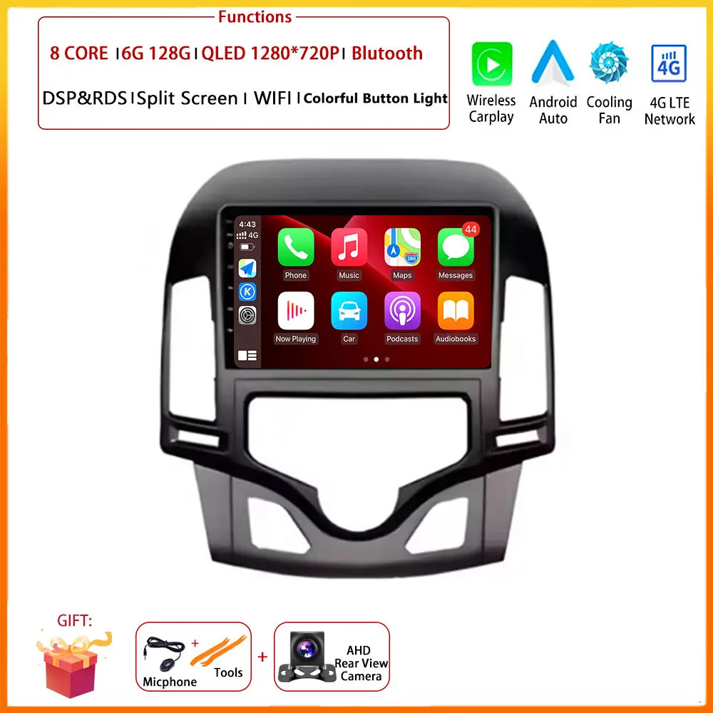 Android 14 Multimedia Car Stereo with DSP, Wi-Fi, and GPS for Hyundai i30 (2006–2011)
