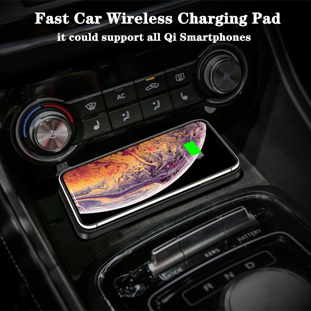 Fast Wireless Car Charger for iPhone 16-12, X & Samsung S24-S23, Silicone Pad