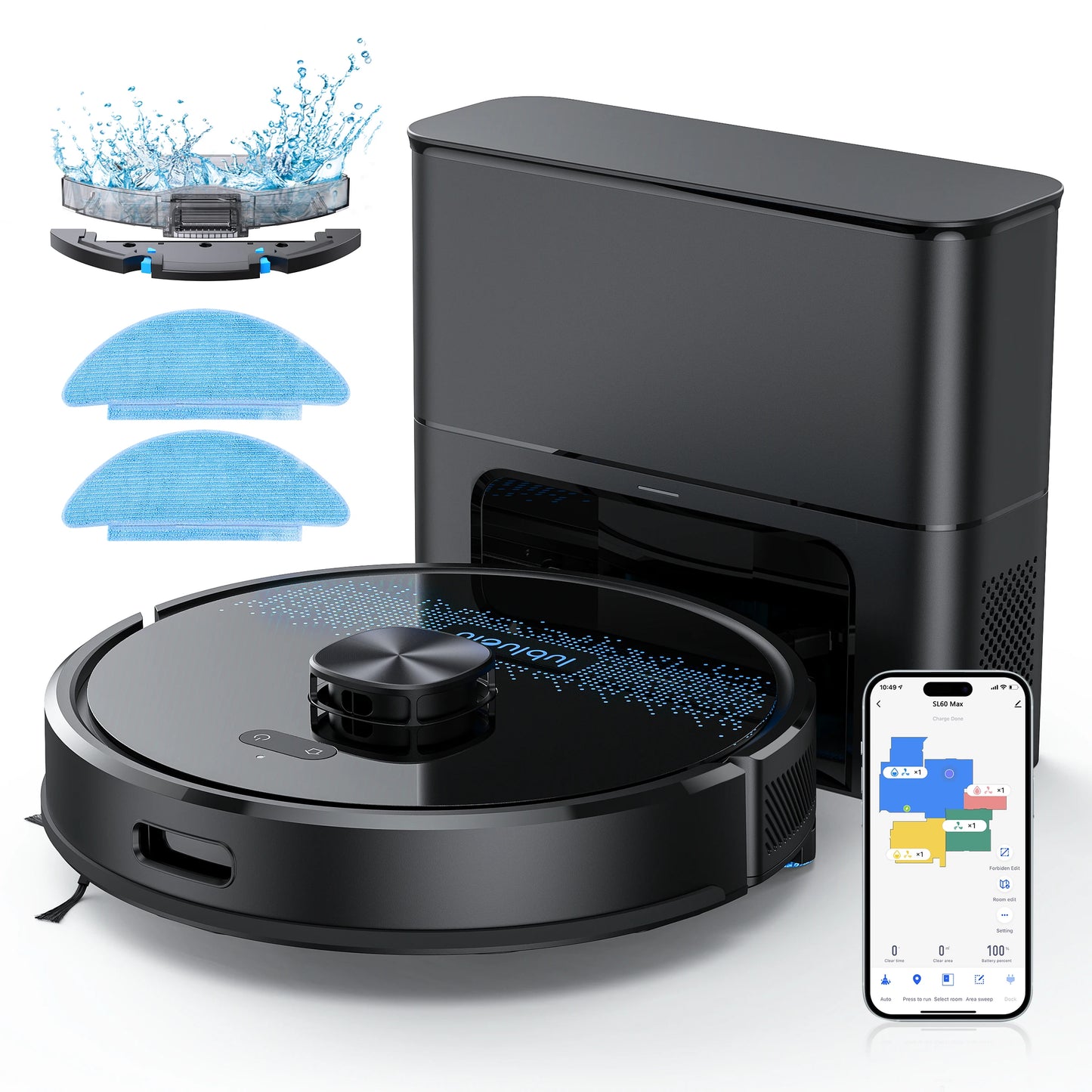 Lubluelu SL60 Ultra 3-in-1 Robot Vacuum Mop, 5000Pa Suction, Tackles Pet Hair