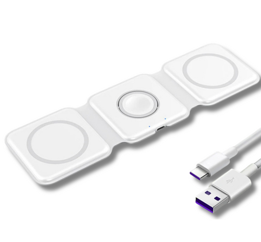 100W 3-in-1 Foldable Wireless Charger Pad Stand – Fast Charging Dock