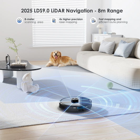 Lubluelu SL60 Ultra 3-in-1 Robot Vacuum Mop, 5000Pa Suction, Tackles Pet Hair