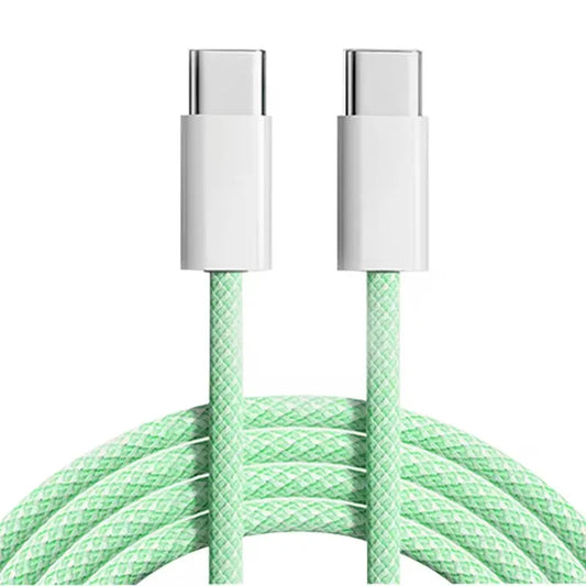 60W PD USB-C Fast charger Cable, 2m Braided, Dual Type-C
