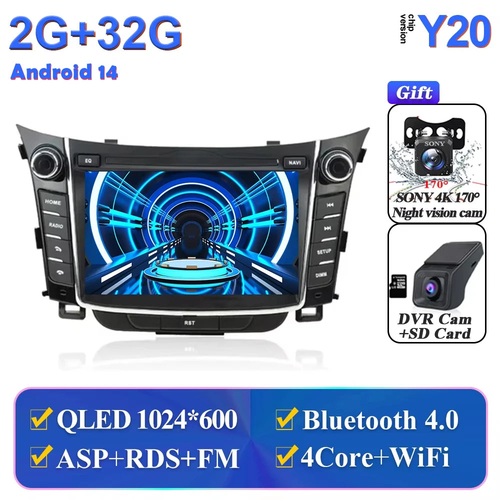 Android Car Stereo for Hyundai I30 Elantra GT 2012-2017, GPS, Carplay