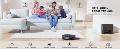 Lubluelu SL60 Ultra 3-in-1 Robot Vacuum Mop, 5000Pa Suction, Tackles Pet Hair