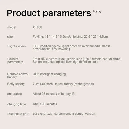 Xiaomi XT808 MAX GPS Drone, 8K HD Dual Camera, 5G WiFi, Obstacle Avoidance