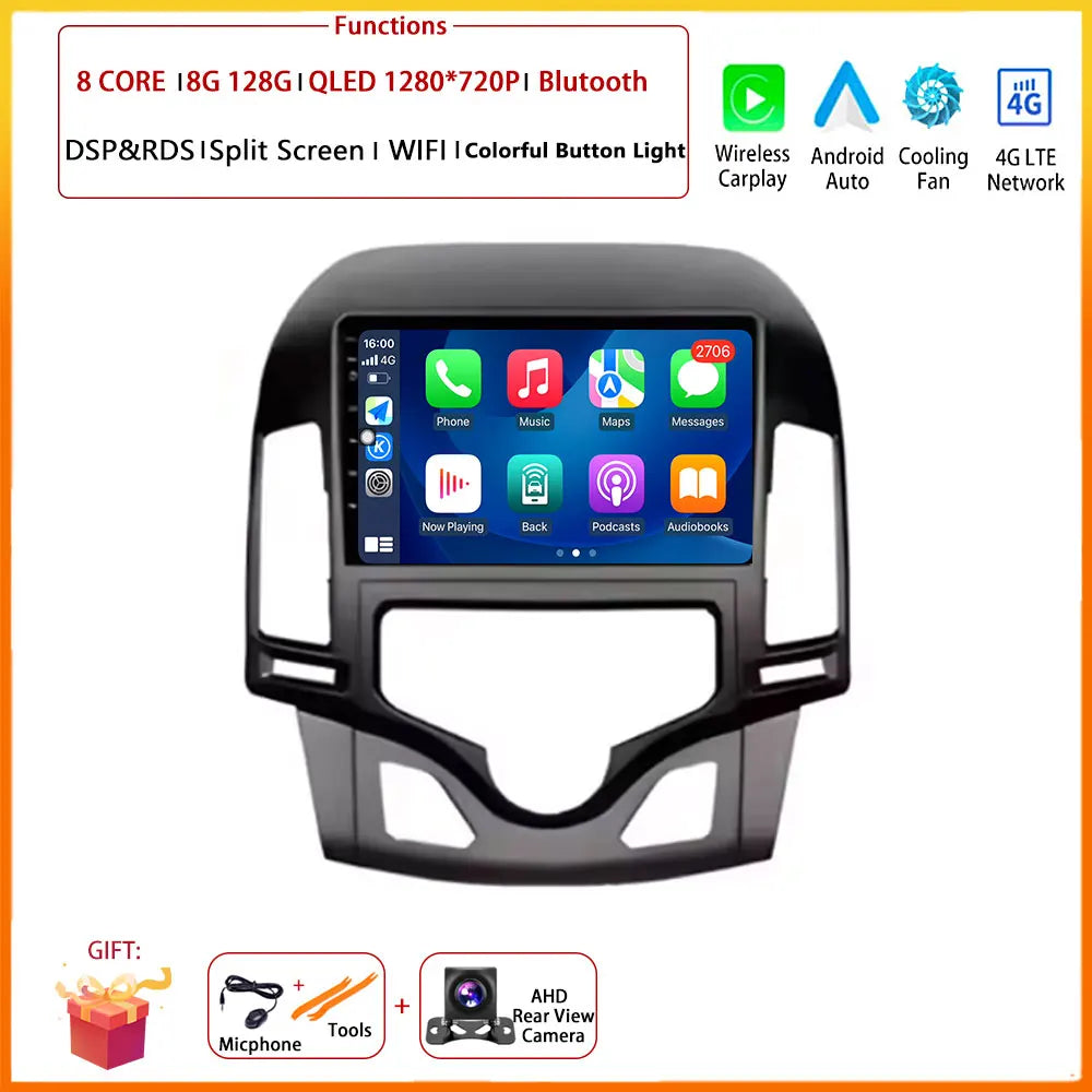 Android 14 Multimedia Car Stereo with DSP, Wi-Fi, and GPS for Hyundai i30 (2006–2011)