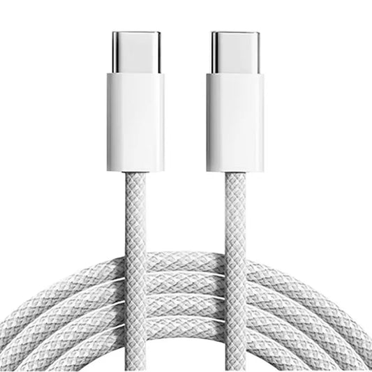 60W PD USB-C Fast charger Cable, 2m Braided, Dual Type-C