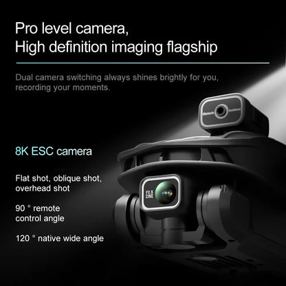 V168 PRO 8K GPS Drone HD Cam FPV 5G WiFi Foldable RC with Obstacle Avoid.