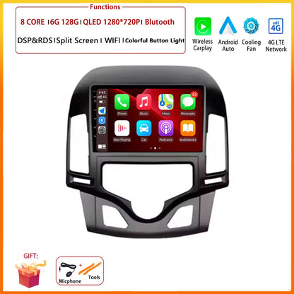 Android 14 Multimedia Car Stereo with DSP, Wi-Fi, and GPS for Hyundai i30 (2006–2011)