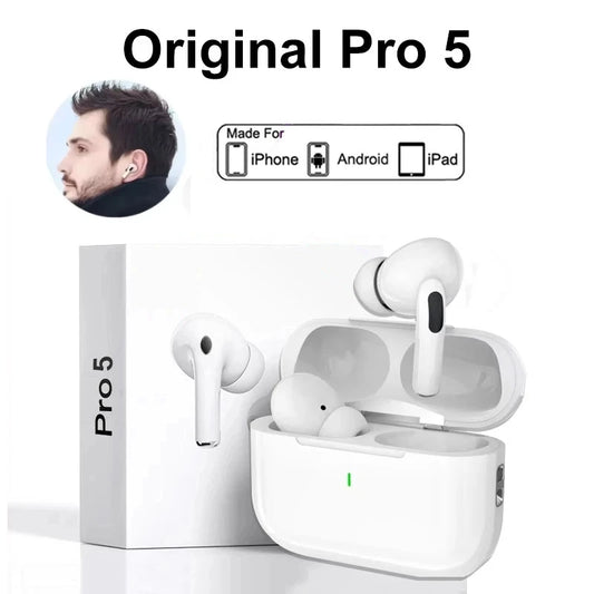 Pro 5 TWS Max Bluetooth Earbuds Noise Cancelling for iPhone/Android