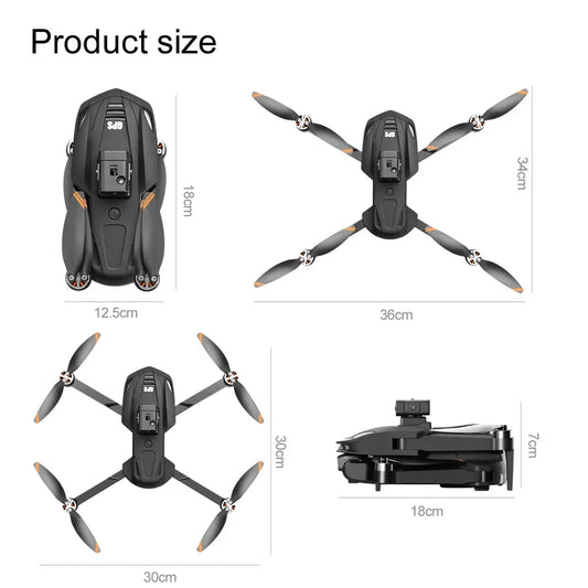 V168 PRO 8K GPS Drone HD Cam FPV 5G WiFi Foldable RC with Obstacle Avoid.
