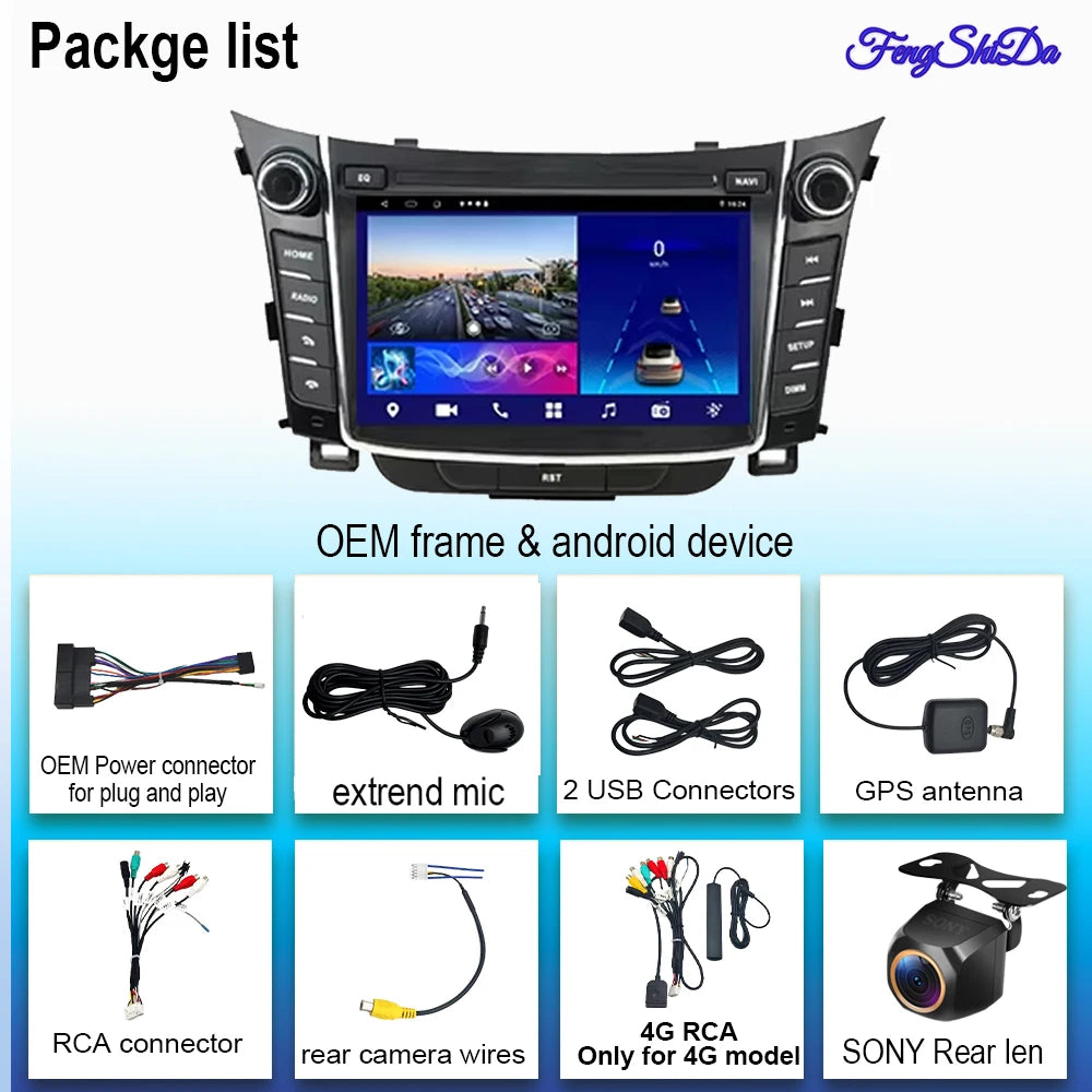 Android Car Stereo for Hyundai I30 Elantra GT 2012-2017, GPS, Carplay