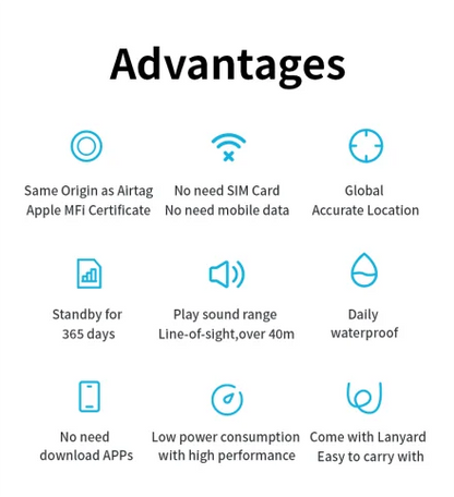 Bluetooth Tracker - Apple Find My, Anti-Loss, Key Finder