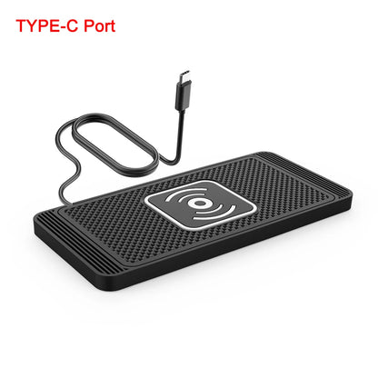 Fast Wireless Car Charger for iPhone 16-12, X & Samsung S24-S23, Silicone Pad